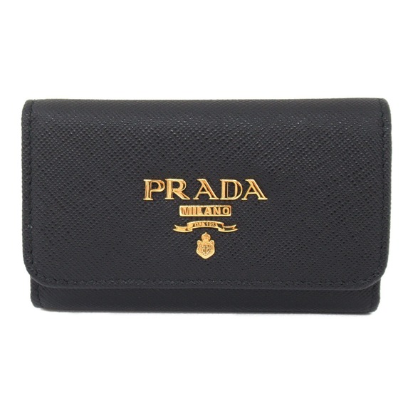 PRADA key case accessory saffiano leather black - Picture 1 of 6